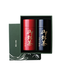 玉露 天下一・煎茶 嘉木　錻力製茶筒(大)特製箱入